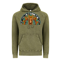 Vintage Olive turquoise cowhide sunflower headband highland cow Vintage Hoodie - Jasminsmagicworld