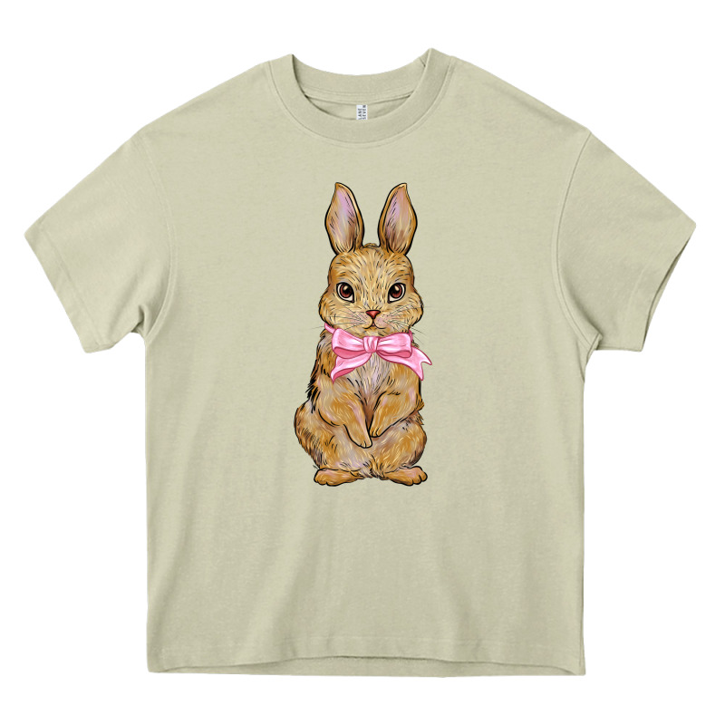 Easter Rabbit Pink Flowers Heavy Core Tee by BarkalooDesign | Teevron