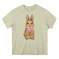 Mossy easter rabbit pink flowers Heavy Core Tee - BarkalooDesign
