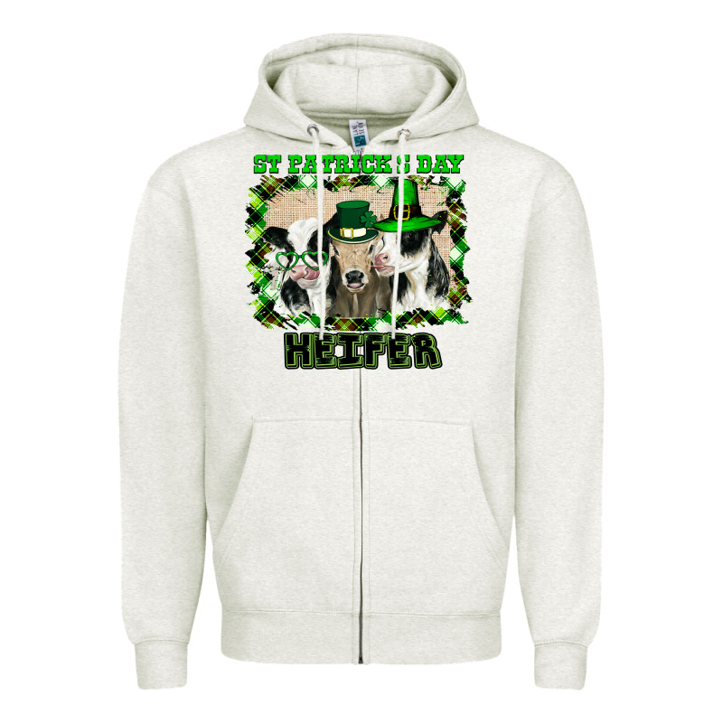 St Patricks Day Heifer Zipper Hoodie by Bettercallsaul | Teevron