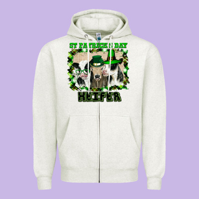 St Patricks Day Heifer Zipper Hoodie Designed By Bettercallsaul