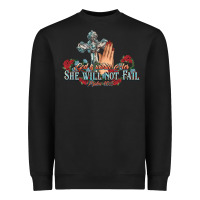 Black she will not fail psalm christian cross pray Heavyweight Sweatshirt - NancyCooperArtShop