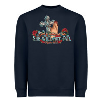 Navy she will not fail psalm christian cross pray Heavyweight Sweatshirt - NancyCooperArtShop
