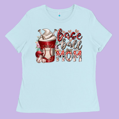 Baseball Mom Coffee Ladies Tee Designed By Racoondesign