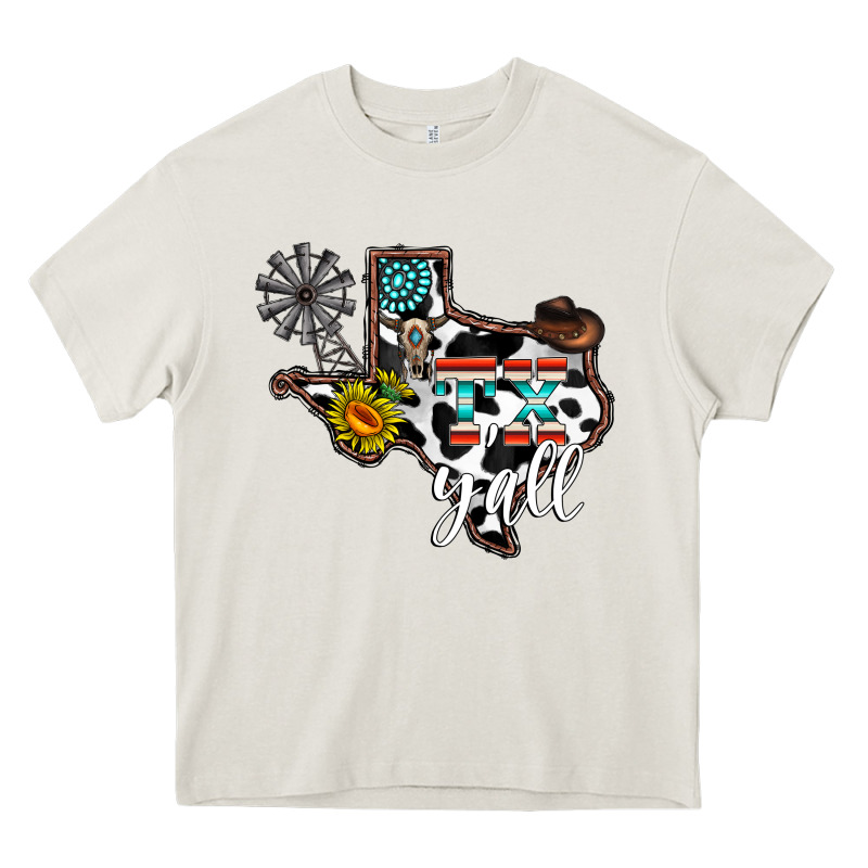 Tx Yall Western Heavy Core Tee by CowhideDigitalArt | Teevron