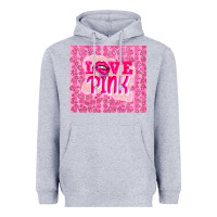 Heather Grey love pink Heavyweight Hoodie - TumblerDesignByShophia