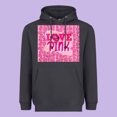 Love Pink Heavyweight Hoodie Designed By Tumblerdesignbyshophia
