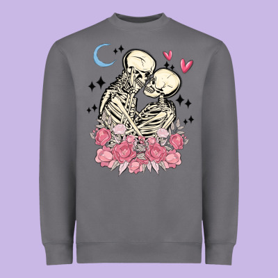 The Lovers Skeletons Heavyweight Sweatshirt Designed By Maliassmallbusiness