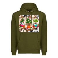 Army Green cowhide succulent Premium Hoodie - TumblerDesignByShophia