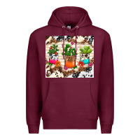 Burgundy cowhide succulent Premium Hoodie - TumblerDesignByShophia