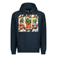 Navy cowhide succulent Premium Hoodie - TumblerDesignByShophia