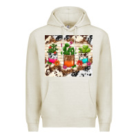 Oatmeal Heather cowhide succulent Premium Hoodie - TumblerDesignByShophia