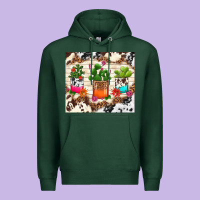 Cowhide Succulent Premium Hoodie Designed By Tumblerdesignbyshophia