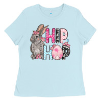 Baby Blue Easter Day Hip hop bunny Ladies Tee - OliviaCreatesArt