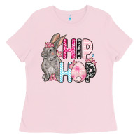 Bubblegum Pink Easter Day Hip hop bunny Ladies Tee - OliviaCreatesArt