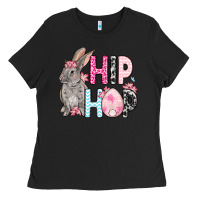 Black Easter Day Hip hop bunny Ladies Tee - OliviaCreatesArt