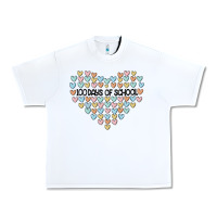 White 100 days of school Urban Heavy Tee - MaliasSmallBusiness
