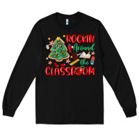 Black rockin around the clasroom teacher Long Sleeve Tee - MaliasSmallBusiness