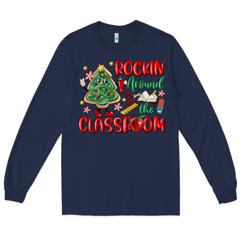 Rockin Around The Clasroom Teacher Long Sleeve Tee by MaliasSmallBusiness | Teevron