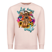 Pale Pink Holy cow i am cute baby cow Premium Sweatshirt - HowdyJamesFarm