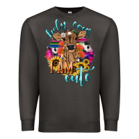 Smoke Holy cow i am cute baby cow Premium Sweatshirt - HowdyJamesFarm