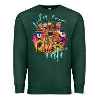 Sports Green Holy cow i am cute baby cow Premium Sweatshirt - HowdyJamesFarm
