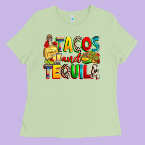 Tacos And Tequila Ladies Tee Designed By Ranaportraitstore