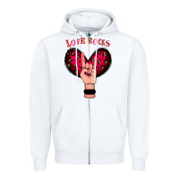 White Love Rocks Zipper Hoodie - Bettercallsaul