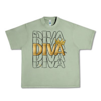 Oil Green diva Urban Heavy Tee - MaliasSmallBusiness