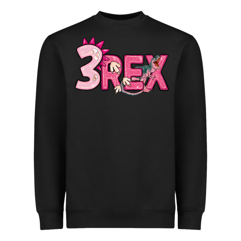 Pink Three Rex Heavyweight Sweatshirt by MaliasSmallBusiness | Teevron