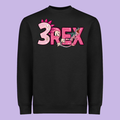 Pink Three Rex Heavyweight Sweatshirt Designed By Maliassmallbusiness