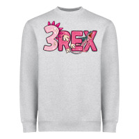 Heather Grey pink three rex Heavyweight Sweatshirt - MaliasSmallBusiness