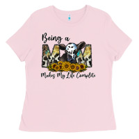 Bubblegum Pink being a mom makes my life complate Ladies Tee - CowhideDigitalArt