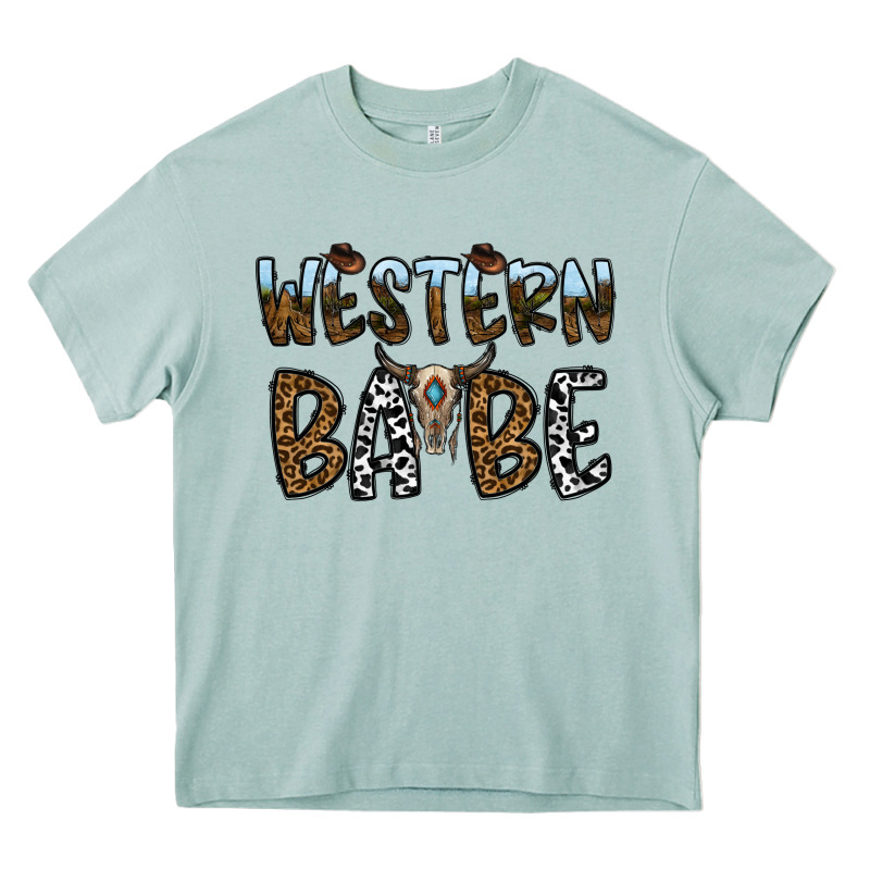 Western Babe Heavy Core Tee by CowhideDigitalArt | Teevron