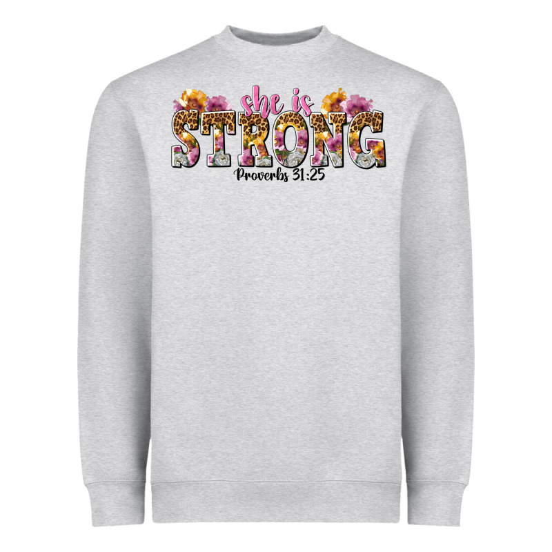 She Is Strong Proverbs 31 25 Heavyweight Sweatshirt by NancyCooperArtShop | Teevron