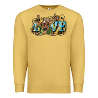 Antique Gold Love baby Cow Premium Sweatshirt - HowdyJamesFarm
