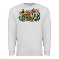 Dove Grey Love baby Cow Premium Sweatshirt - HowdyJamesFarm