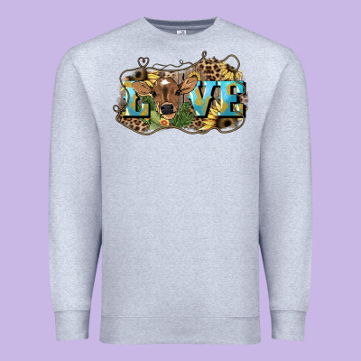 Love Baby Cow Premium Sweatshirt Designed By Howdyjamesfarm