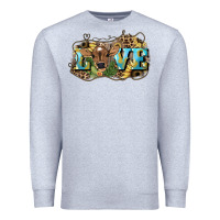 Heather Grey Love baby Cow Premium Sweatshirt - HowdyJamesFarm