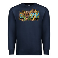 Navy Love baby Cow Premium Sweatshirt - HowdyJamesFarm