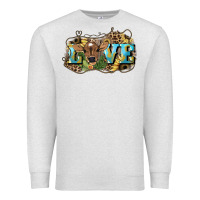 Oatmeal Heather Love baby Cow Premium Sweatshirt - HowdyJamesFarm