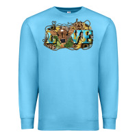 Ocean Blue Love baby Cow Premium Sweatshirt - HowdyJamesFarm