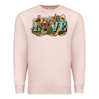 Pale Pink Love baby Cow Premium Sweatshirt - HowdyJamesFarm