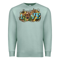 Seafoam Love baby Cow Premium Sweatshirt - HowdyJamesFarm