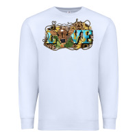 White Love baby Cow Premium Sweatshirt - HowdyJamesFarm