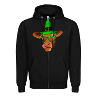 Black St Patricks Day Cow Zipper Hoodie - Bettercallsaul