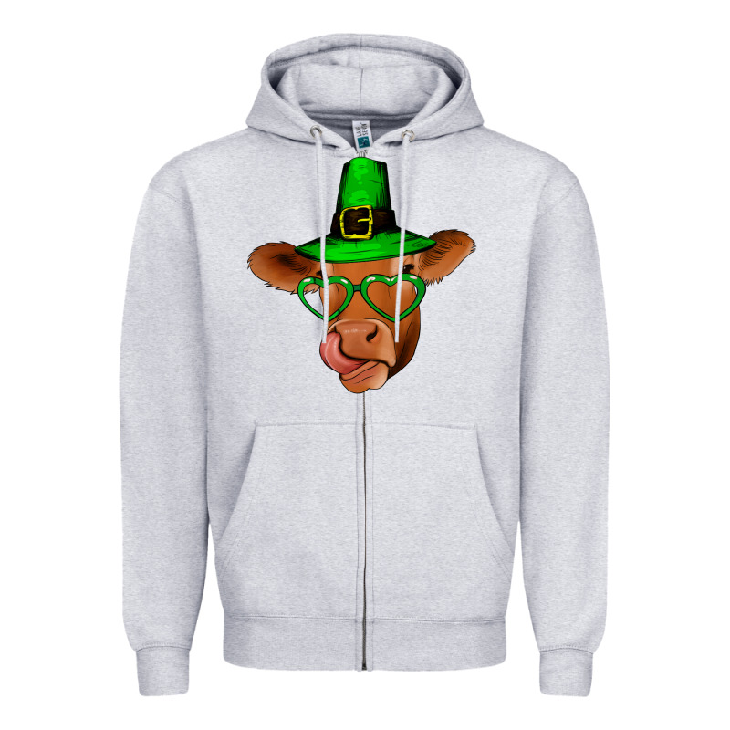 St Patricks Day Cow Zipper Hoodie by Bettercallsaul | Teevron