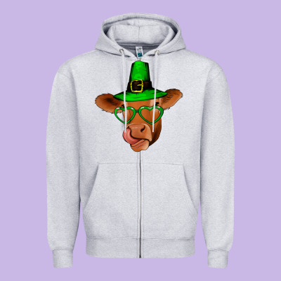 St Patricks Day Cow Zipper Hoodie Designed By Bettercallsaul