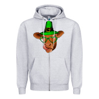 Heather Grey St Patricks Day Cow Zipper Hoodie - Bettercallsaul