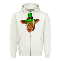 Oatmeal Heather St Patricks Day Cow Zipper Hoodie - Bettercallsaul